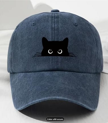 Gorra unisex con diseño de gato negro